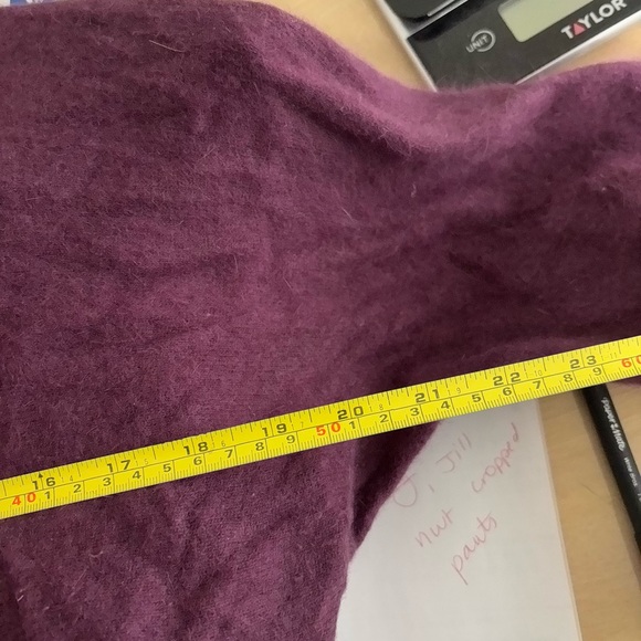 Purple lambswool angora blend tie front sweater - Picture 5 of 5
